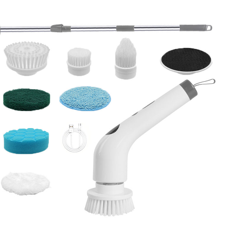 Long-Handle Telescopic Multi-Functional Electric Household Cleaning Brush